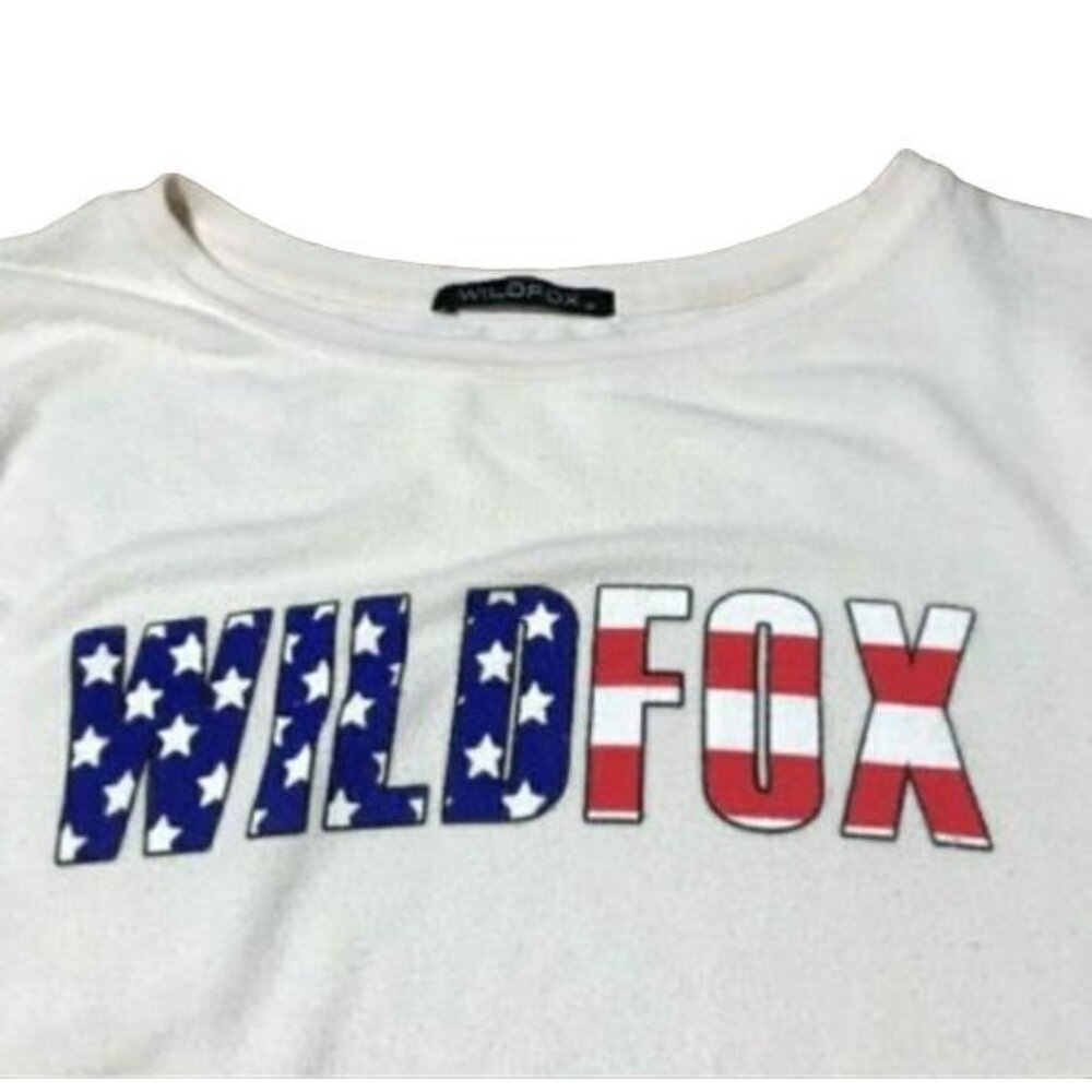 Wildfox American Flag Logo Vintage y2k Sweatshirt - Picture 4 of 8